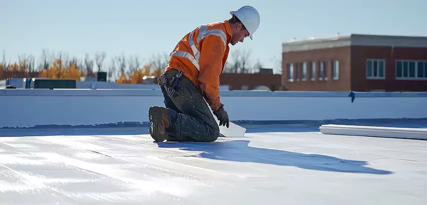 Flat Roof Drain Installation in Mundelein